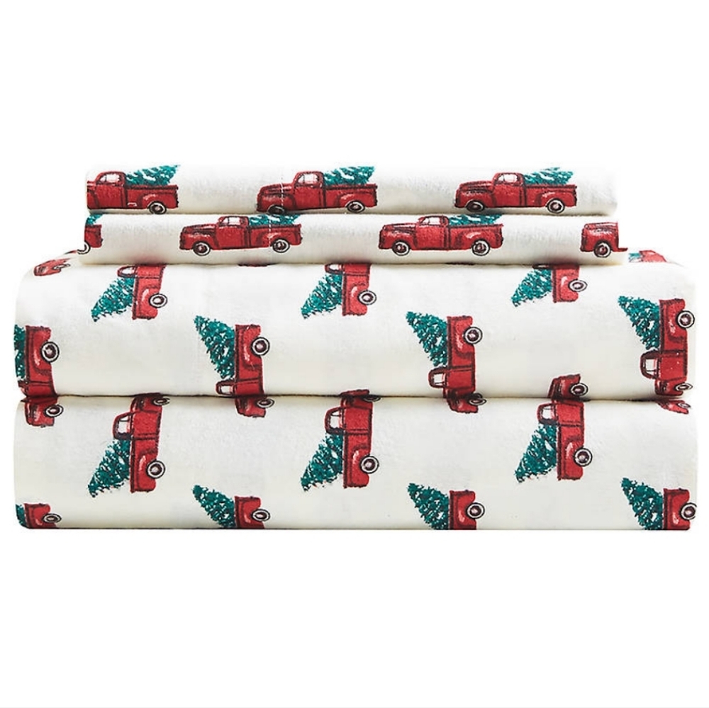FLANNEL FALL PRINTED TRUCK SHEET SETS